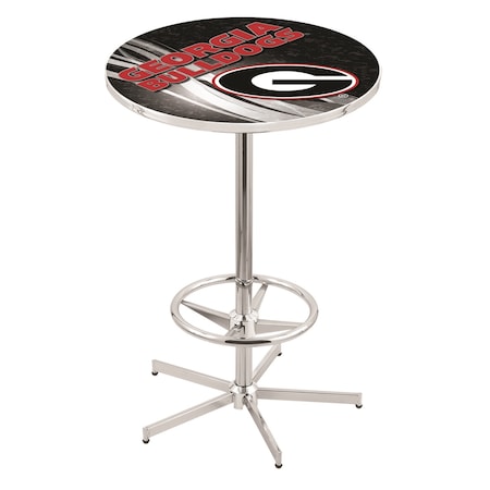 Holland Bar Stool Co 42" Chrome Georgia "G" Pub Table, 36" dia. Top L216C4236GA-G-D2